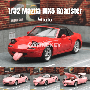 Mazda MX-5 1:32 metal mini awtoulag modeli, sesli, yşykly