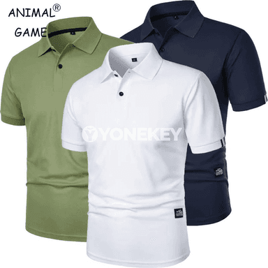 Erkekler üçin ýeňil tomusky polo futbolka, gysga ýeňli