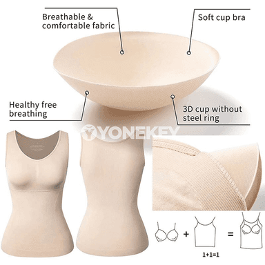 Belli şekillendiriji içki maýka, içindäki bra bilen, beden düzýän
