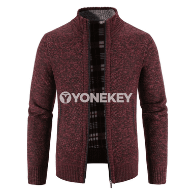 Erkekler üçin ýyly fleece penjek, fermuarly kardigan, güýz-gyş üçin amatly