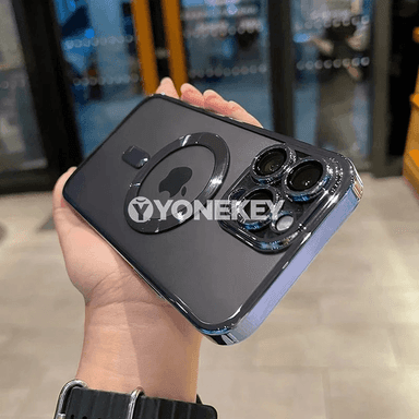 iPhone üçin açyk transparent magnitli silikon gapak, güýçli goragly