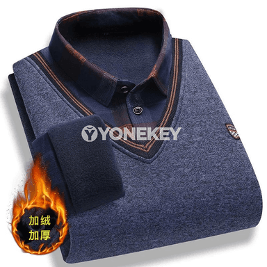 Erkekler üçin gyş trikotaž köýnek, iki gatly görnüşli sypaýy stil