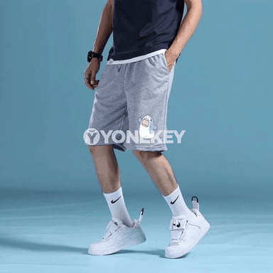 Erkekler üçin gysga ýeňil sport şortik — çaply, giň kesim, M-5XL