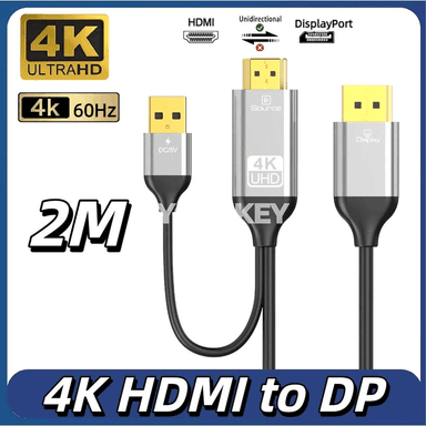 HDMI–DisplayPort 4K kabeli, USB güýç üpjünçiligi bilen