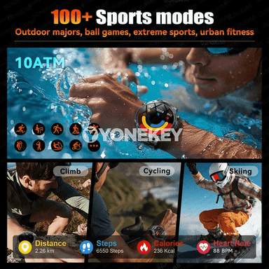 GUHUAVMI AK106 1.7" HD, 1400 mAh, 10ATM sport akylly sagat, Bluetooth jaň