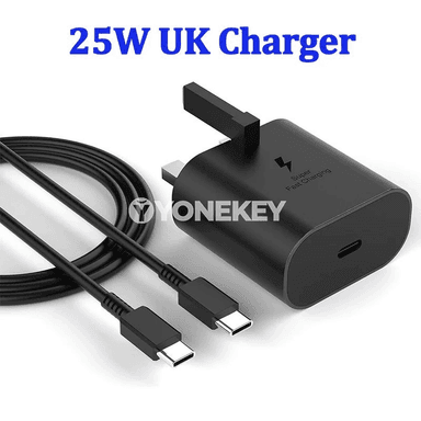 Samsung 25W UK çalt zarýad beriji, Type-C kabel bilen