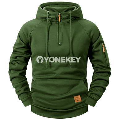 Erkekler üçin ýyly kapýuşonly fermuarly fleýs pulyower, S-XXXL