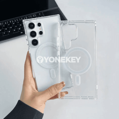 Samsung Galaxy S21–S26 üçin magnitli transparant goraýjy gap