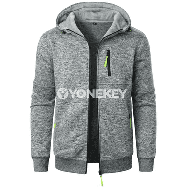 Erkekler üçin kapýuşonly sport kardigan jaket