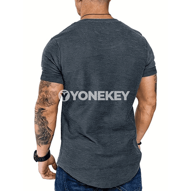 Erkekler üçin sport futbolka, slim fit, gysga ýeňli, ýaz-ýazlyk