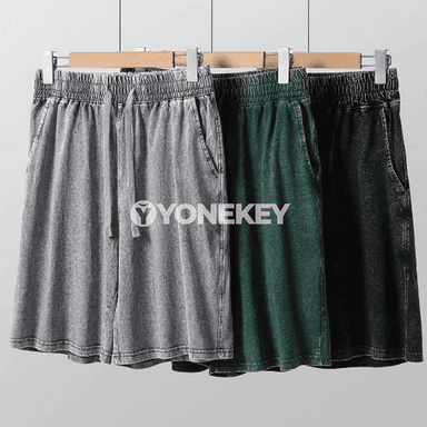 Erkekler üçin tomus şortiki, ýeňil pambykly retro stil