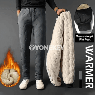 Erkekler üçin ýyly fleece sport balaklar, fermuarly jübili, giň ölçegli