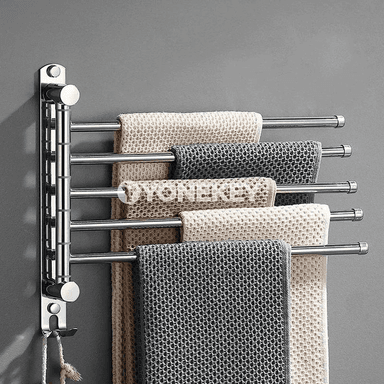 Duş polkasy we polotenselik, diwara dakylýan, aýlanýan metal