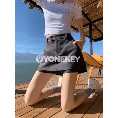 Zenanlar üçin denim mini ýubka, A görnüşli, rahat stil