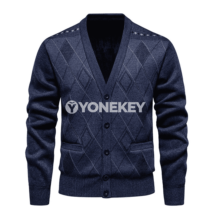 Erkekler üçin ýyly fleece kardigan — güýz-gyş üçin rahat model