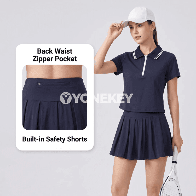Aýallar üçin tomus sport toplumy: ýoga, tennis we fitnes üçin köýnekli set