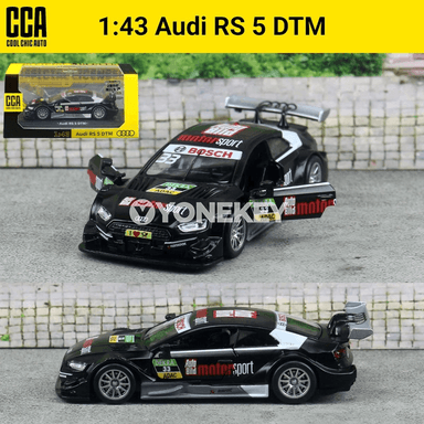Audi RS5 DTM 1:43 metal model awtoulagy, yzyna çekilýän, kolleksiýa üçin