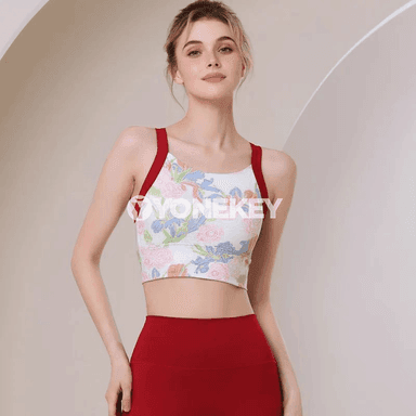 Zenanlar üçin sport bra, kross gaýyşly, dem alýan, push-up