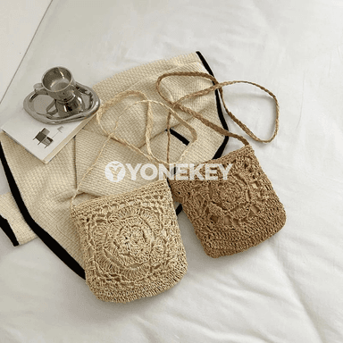 Aýal-gyzlar üçin örülen samana egin sumkasy, boho stil