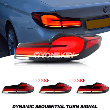 BMW G30 F90 M5 üçin LED LCI yz çyralary, sekwensial signal