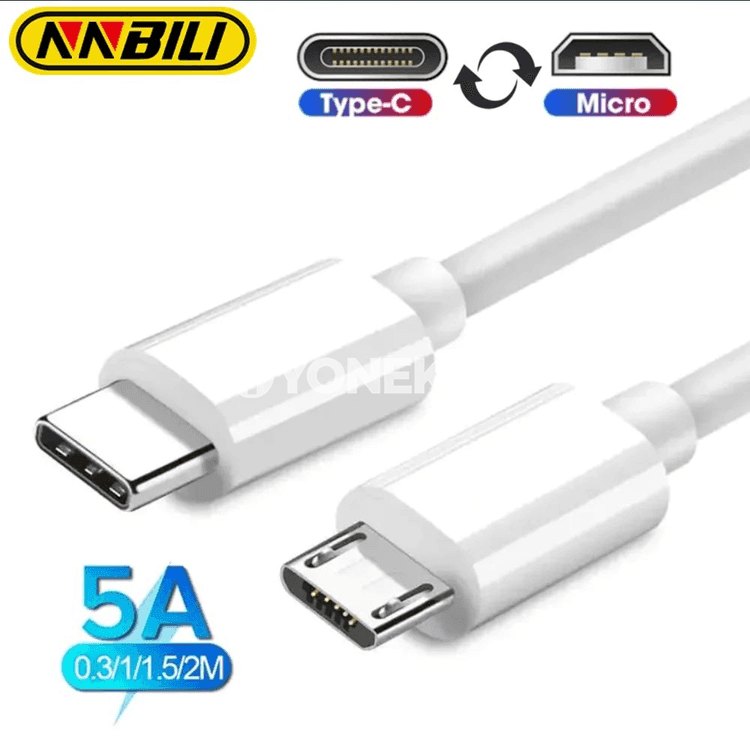 USB-C to Micro USB çalt zarýad kabeli, 2.4A OTG