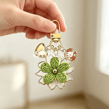 Bag açary üçin 4 ýaprakly bagtly klewer brelok, sowgatlyk bezeg