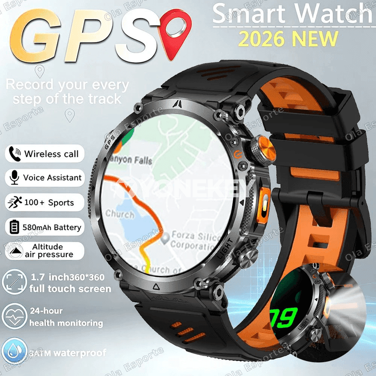GPS sport akylly sagat, kompasly, suwa çydamly, AMOLED ekranly