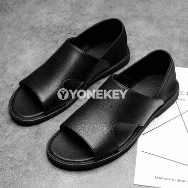 Erkekler üçin ýazky PU deri sandal, ýeňil we rahat