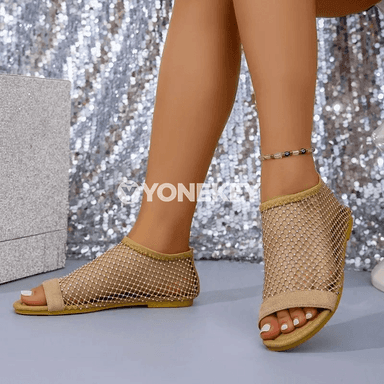 Zenanlar üçin tekiz sandal, açyk burunly, ýeňil we dem alýan model