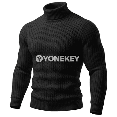 Erkekler üçin ýyly, ýumşak örülen boýny ýokary switer