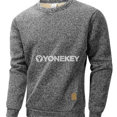 Erkekler üçin ýyly fleece pulower, uzyn ýeňli, gündelik stil