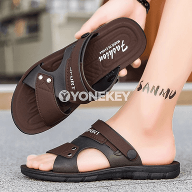 Erkekler üçin tomuslaýyn sandal we şypbyk görnüşli rahat aýakgaplar