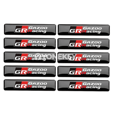 Toyota üçin 2/5/10 sany epoksi awto sticker — GR Racing bezegi
