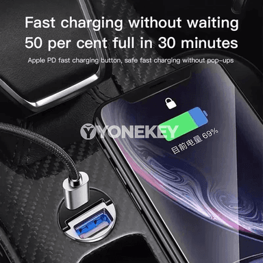 Toyota GR Sport üçin USB‑C PD awtoulag zarýad adaptory, çalt zarýad