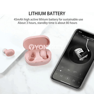 A6S simsiz Bluetooth TWS gulaklyklar, mikrofonly sport we hi-fi ses