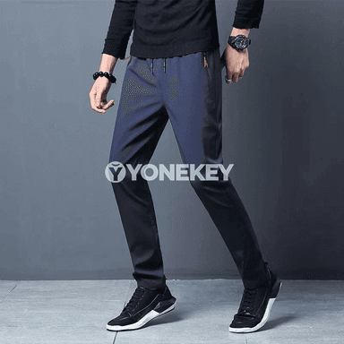 Erkekler üçin elastik belli rahat balaklar, slim fit