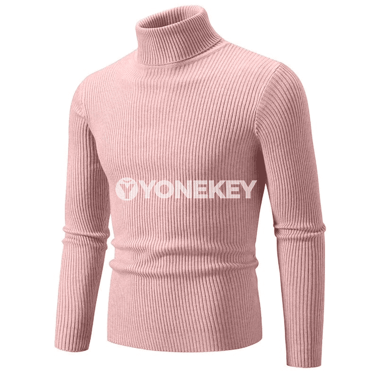 Erkekler üçin güýzki ýyly boýundaky switer, zolakly, ýokary boýunly