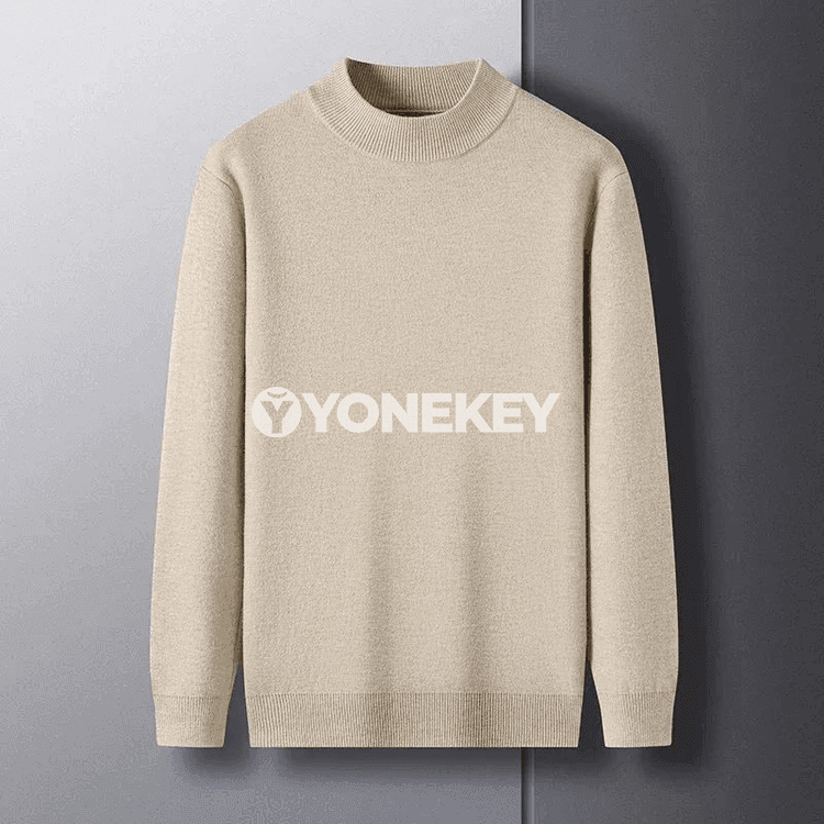 Erkekler üçin ýyly mock neck örme switer, güýz-gyş üçin