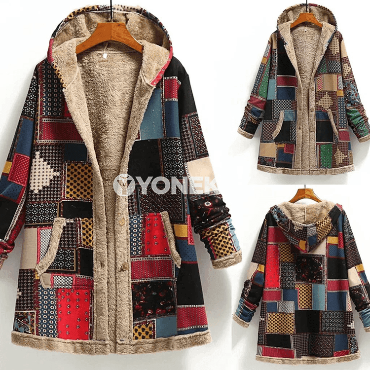Zenanlar üçin ýyly hoodly gyş sweatshirt, uzyn jaket