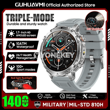 GUHUAVMI AK106 1400 mAh sport akylly sagady, kompasly we LED çyraly