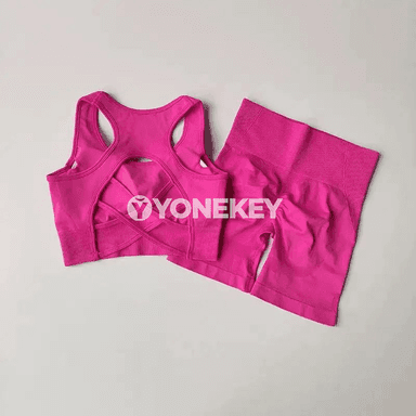 2 bölek zenanlar üçin tikinsiz yoga toplumy — ýokary belli şortikli sport bra