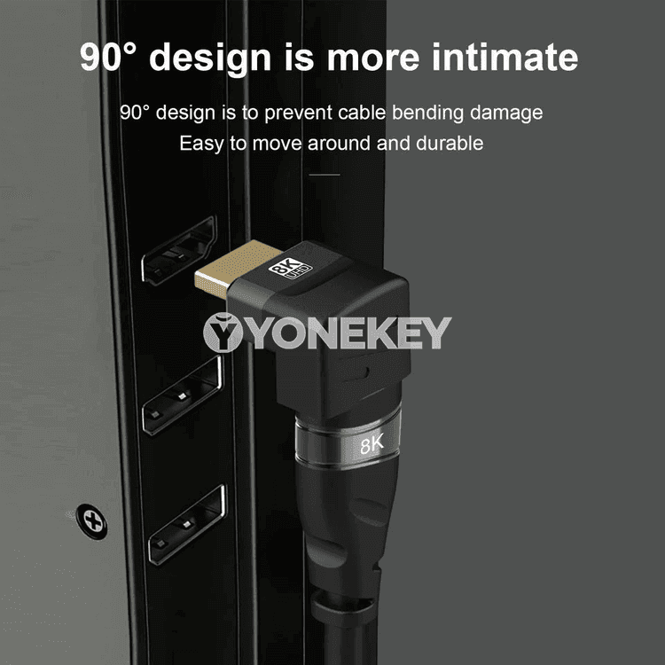 8K HDMI 2.1 90° giňeldiji adapter, erkekden aýala