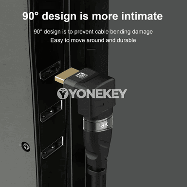 8K HDMI 2.1 90° giňeldiji adapter, erkekden aýala