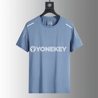 Erkekler üçin çalt guraylan sport futbolka, dem alýan ýeňil model