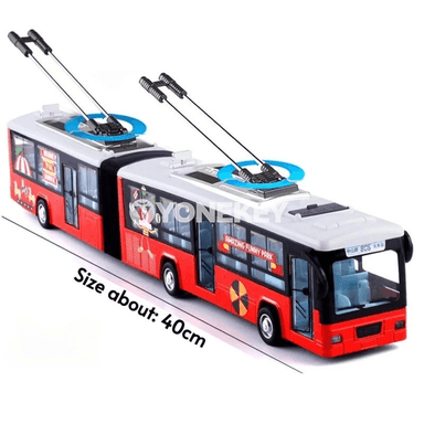 Iki bölekli şäher awtobusy 1:48 model oýnawaç, sesli-çyraşykly