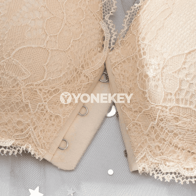 Aýallar üçin öňden açylýan dantelli bra, 3PCS, uly ululyklar üçin rahat