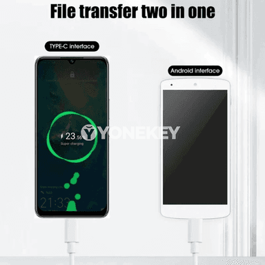 USB-C to Micro USB çalt zarýad kabeli, 2.4A OTG