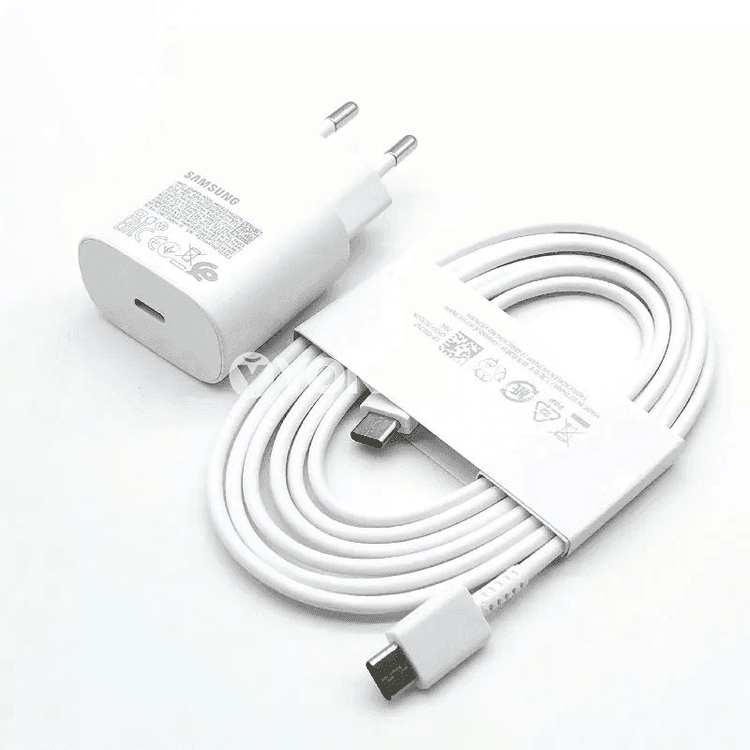 Samsung üçin 25W PD çalt zarýad beriji adapter, Type-C kabel bilen