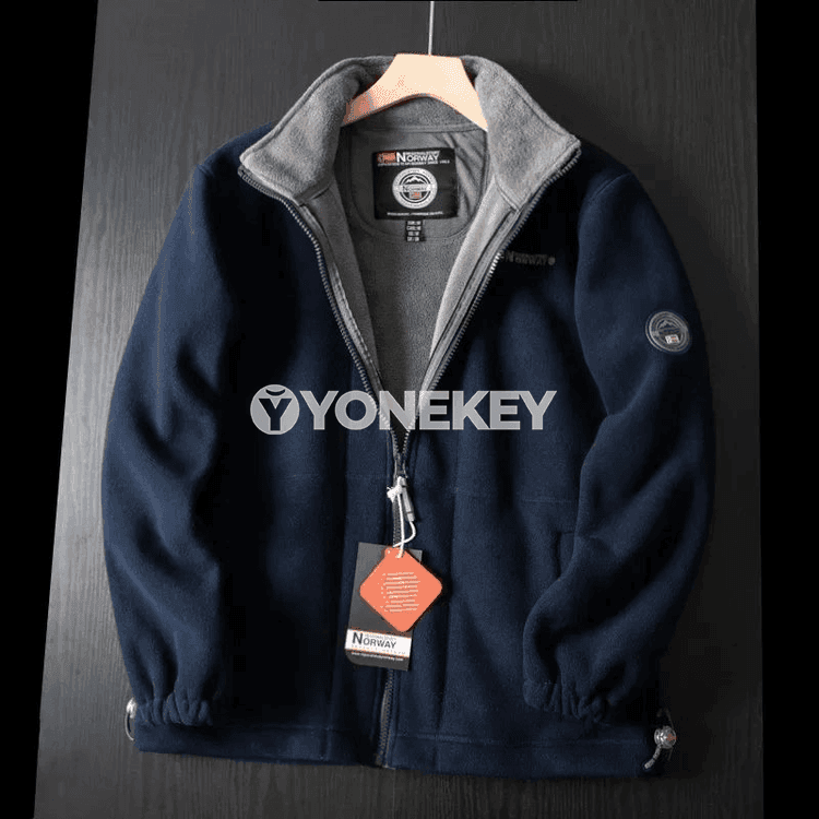 Erkekler üçin ýyly fleece penjek, giň kesimli, güýz-gyş görnüşi