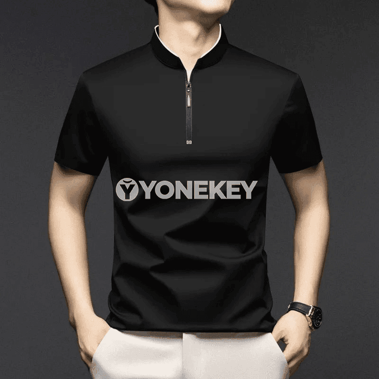 Erkekler üçin ýazky fermuarly polo köýnek, rahat we köpugurly
